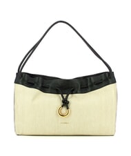 COCCINELLE CAMPIONARIO - ISABELA CANVAS Hobo-Tasche aus Canvas und Leder natur / schwarz - Damentaschen - 1