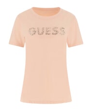 GUESS STUDS SCRIPT Kurzarm-T-Shirt Pfirsichcremes - T-Shirts und Tops f&uuml;r Damen - 1