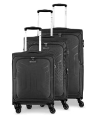 R RONCATO HEXA SOFT Erweiterbare Kabine + Mittlerer + Gro&szlig;er Trolley-Satz Schwarz - Trolleyset - 1