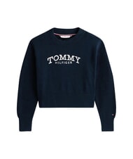 TOMMY HILFIGER TH M&auml;dchen-Pullover mit Rundhalsausschnitt - Kinderpullover