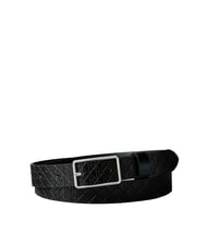 CALVIN KLEIN LOGO ALL OVER Lederg&uuml;rtel Schwarz / gl&auml;nzendes Nickel - G&uuml;rtel - 1