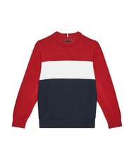 TOMMY HILFIGER TH Baumwollpullover mit Rundhalsausschnitt rwb Farbblock - Kinder-T-Shirt - 1