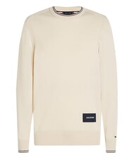 TOMMY HILFIGER TH Rundhals-Baumwollpullover altes Wei&szlig; - Herrenpullover - 1