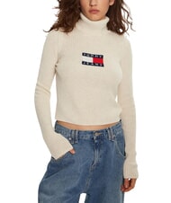 TOMMY HILFIGER TH JEANS Rollkragenpullover uralte wei&szlig;e Melange - Damenpullover - 1