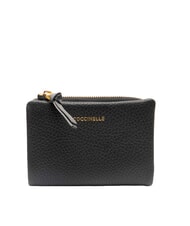 COCCINELLE SOFTY Flache Geldb&ouml;rse aus Leder Schwarz - Brieftaschen Damen - 1