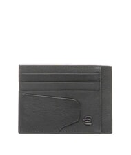PIQUADRO AKRON Flacher Kartenhalter aus Leder Schwarz - Brieftaschen Herren - 1
