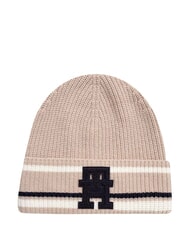 TOMMY HILFIGER MONOGRAM M&uuml;tze aus Woll- und Kaschmirmischung Beige - M&uuml;tzen/H&uuml;te - 1