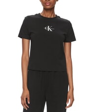 CALVIN KLEIN MONOLOGO BABY Kurzarm-T-Shirt Schwarz - T-Shirts und Tops f&uuml;r Damen - 1