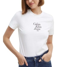 CALVIN KLEIN FONT GRAPHIC REGULAR Kurzarm-T-Shirt Wei&szlig; - T-Shirts und Tops f&uuml;r Damen - 1