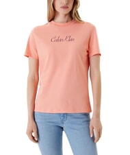 CALVIN KLEIN 20S CLASSIC LOGO Kurzarm-T-Shirt orange - T-Shirts und Tops f&uuml;r Damen - 1