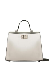 FURLA 1927 Einkaufstasche mit Griff oben Perle und+Schwarz+Salbei c - Damentaschen - 1