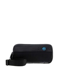 PIQUADRO P16 Federm&auml;ppchen mit drei Rei&szlig;verschl&uuml;ssen, Ledermix CHEVRON / SCHWARZ - Etuitaschen &amp; Necessaire - 1