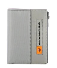 PIQUADRO PQ-BIOS Faltbares M&uuml;nzportemonnaie aus recyceltem Nylon GRAU - Brieftaschen Herren - 1