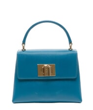 FURLA 1927 Mini-Handtasche mit Schultergurt aus Leder blaugr&uuml;n - Damentaschen - 1