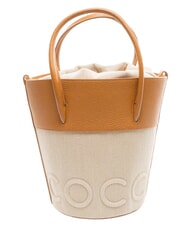 COCCINELLE MYRTHA CANVAS Beuteltasche mit Schultergurt Riff / Pfirsich - Damentaschen - 1