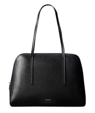 CALVIN KLEIN FOIL LOGO XL Schultertasche schwarz/ger&ouml;stete Kokosnuss - Damentaschen - 1