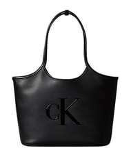 CALVIN KLEIN BOLD CK Einkaufstasche, Umh&auml;ngetasche auf Schwarz - Damentaschen - 1