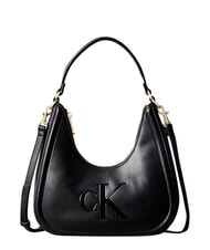 CALVIN KLEIN BOLD CK Schultertasche mit Schultergurt auf Schwarz - Damentaschen - 1