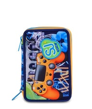 SJGANG JOYFUL PINS BOY Federm&auml;ppchen mit Schulset BLAUER DRUCK - Etuis und Zubeh&ouml;r - 1