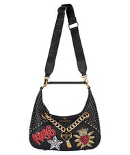 BRACCIALINI ROCK M Schultertasche mit Schultergurt Schwarz - Damentaschen - 1