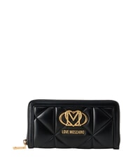 LOVE MOSCHINO EMBOSSED Gro&szlig;e Geldb&ouml;rse mit Rei&szlig;verschluss Schwarz - Brieftaschen Damen - 1