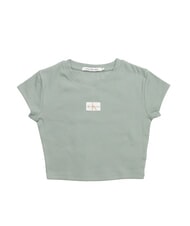 CALVIN KLEIN WOVEN LABEL Kurz&auml;rmeliges Baumwoll-T-Shirt - T-Shirts und Tops f&uuml;r Damen