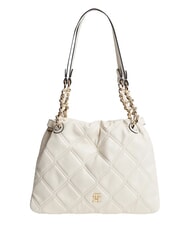 TOMMY HILFIGER TH FEMININE Gesteppte Schultertasche weiche Creme - Damentaschen - 1