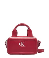 CALVIN KLEIN CONTRAST CK Mini-Handtasche mit Schulterriemen Bordeaux-Wein - Damentaschen - 1