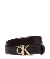 CALVIN KLEIN ROUND CK BUCKLE Lederg&uuml;rtel - G&uuml;rtel