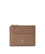 FURLA CAMELIA Flacher Kartenhalter aus Leder Toffee - Brieftaschen Damen - 1