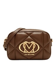 LOVE MOSCHINO EMBOSSED QUILTED Mini-Stepptasche braun - Damentaschen - 1