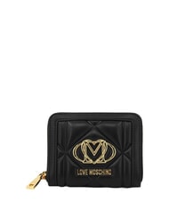 LOVE MOSCHINO EMBOSSED QUILTED Mittelgro&szlig;e Geldb&ouml;rse mit Rei&szlig;verschluss Schwarz - Brieftaschen Damen - 1