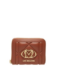 LOVE MOSCHINO EMBOSSED QUILTED Mittelgro&szlig;e Geldb&ouml;rse mit Rei&szlig;verschluss braun - Brieftaschen Damen - 1