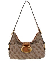 GUESS CAMDEN 4G Umh&auml;ngetasche Logo Milch/Cognac - Damentaschen - 1