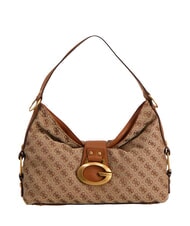 GUESS CAMDEN 4G Schultertasche, Allover-Print Logo Milch/Cognac - Damentaschen - 1