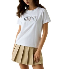 GUESS SEQUINS BIG LOGO Kurz&auml;rmeliges T-Shirt mit gro&szlig;em Logo purwei&szlig; - T-Shirts und Tops f&uuml;r Damen - 1