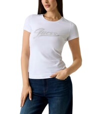GUESS GLITTER LOGO Kurz&auml;rmeliges, glitzerndes T-Shirt - T-Shirts und Tops f&uuml;r Damen