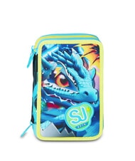 SJGANG METAL DRAGON BOY Federm&auml;ppchen mit Schulset Glockenblume t&uuml;rkis - Etuis und Zubeh&ouml;r - 1