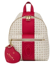 POLLINI HERITAGE Rucksack mit Vordertasche und Schl&uuml;sselring rotes Elfenbein - Damentaschen - 1