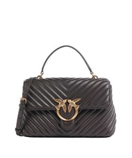 PINKO CLASSIC LADY LOVE BAG Chevron-Tasche Marascabraun-Antikgold - Damentaschen - 1