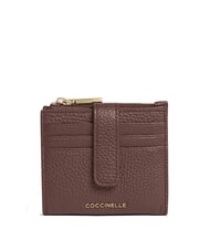 COCCINELLE METALLIC SOFT Mini-Geldb&ouml;rse aus Leder Beere - Brieftaschen Damen - 1