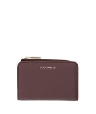 COCCINELLE METALLIC SOFT Kleine Geldb&ouml;rse aus Leder Beere - Brieftaschen Damen - 1