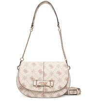 GUESS CARRIE Schultertasche mit Schultergurt Vanille-Logo - Damentaschen - 1