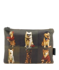 GABS BEYONCE Lederclutch mit Schulterriemen weltweit Hunde grau - Damentaschen - 1