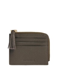 COCCINELLE TASSEL Kartenetui mit Rei&szlig;verschluss aus geh&auml;mmertem Leder Dreck - Brieftaschen Damen - 1