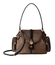 BORBONESE POCHE Schultertasche mit Schultergurt OP / NATUR / SCHWARZ - Damentaschen - 1