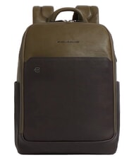 PIQUADRO BLACK SQUARE  14" Laptop-Rucksack aus Leder gr&uuml;n / dunkelbraun - PC-Rucks&auml;cke - 1