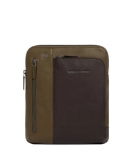 PIQUADRO BLACK SQUARE  Flache Ledertasche gr&uuml;n / dunkelbraun - Umh&auml;ngetaschen Herren - 1