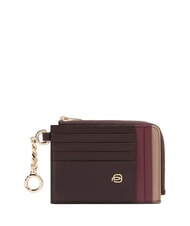 PIQUADRO CIRCLE Kartenhalter / Schl&uuml;sselhalter aus Leder bordeauxrot/rosa - Brieftaschen Herren - 1