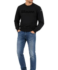 BLAUER CROSBY Sweatshirt mit Rundhalsausschnitt und Logo Schwarz - Herrenpullover - 1